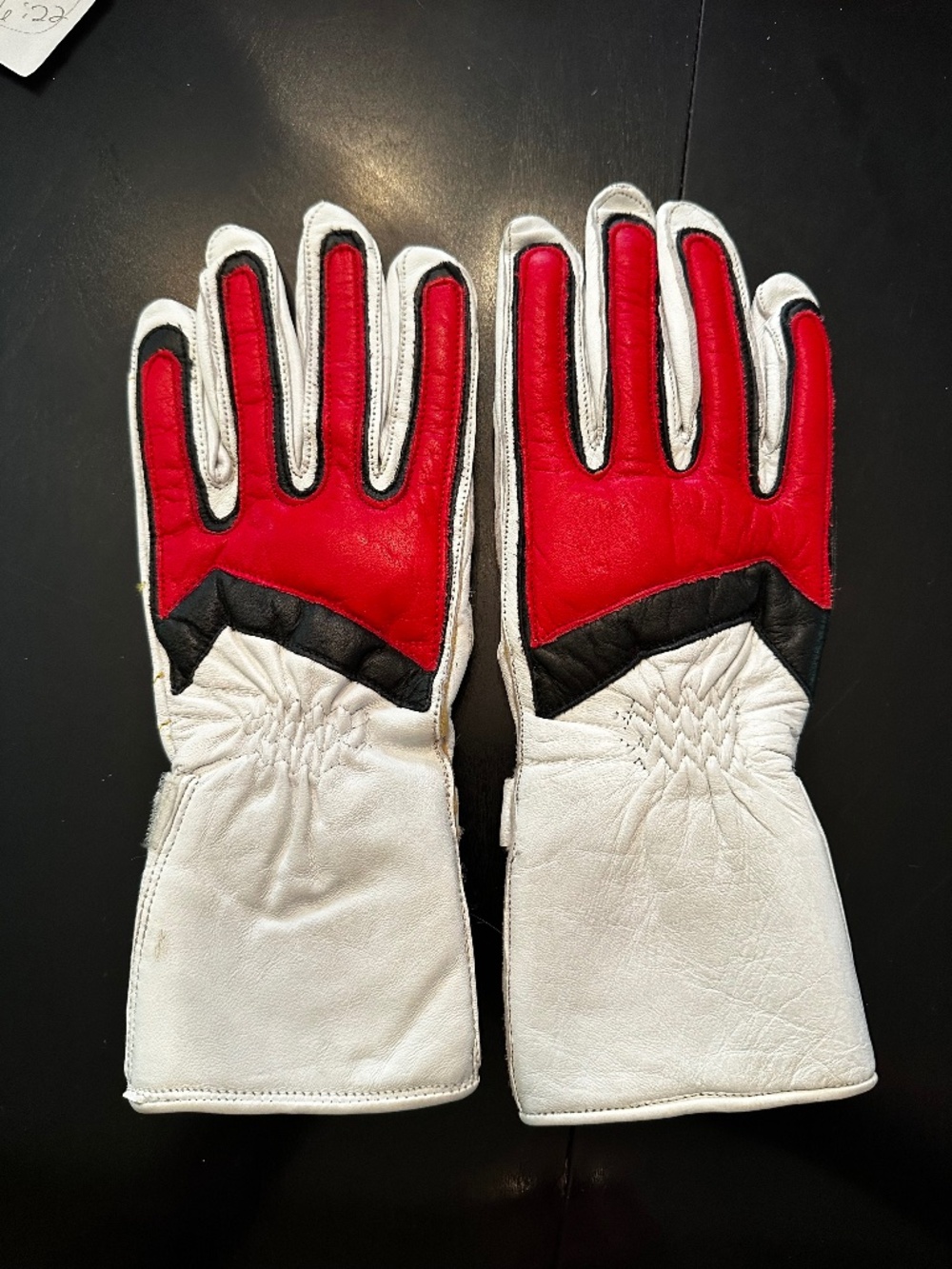 Vintage OSI Leather Red White Black Racing Riding Gloves Men’s Sz Small Awesome!